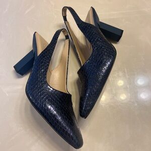 Franco Sarto Milano pointed toe sling back leather heels size 8.5